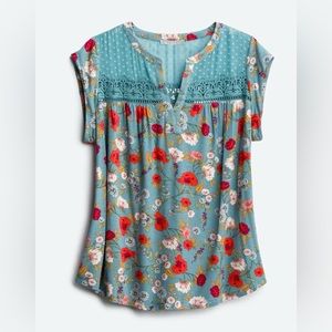 NWOT Daniel Rainn Taravel Crochet Detail Knit Top Stitch Fix 2X